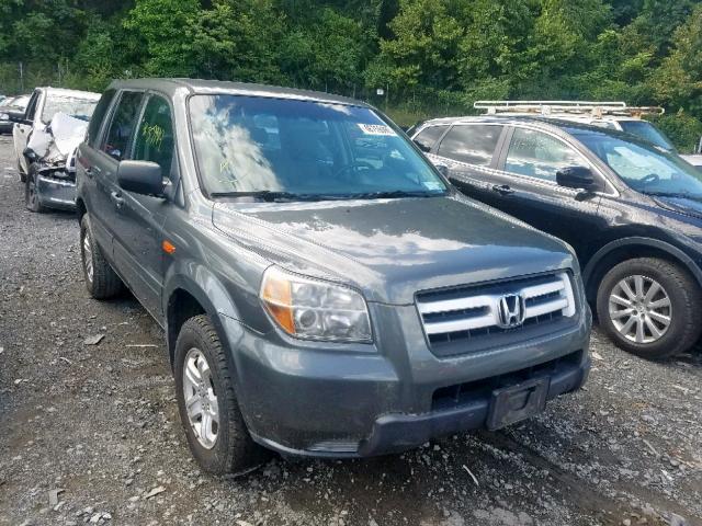 2HKYF18137H504172 - 2007 HONDA PILOT LX GRAY photo 1