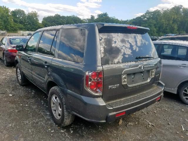 2HKYF18137H504172 - 2007 HONDA PILOT LX GRAY photo 3