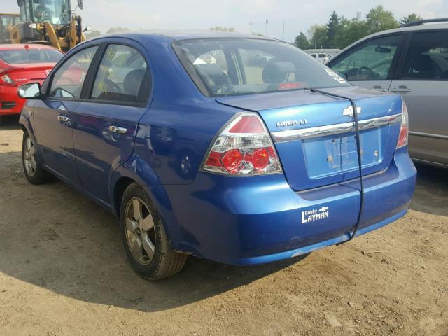 KL1TG56668B093003 - 2008 CHEVROLET AVEO LT BLUE photo 3