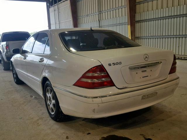 WDBNG75J01A179520 - 2001 MERCEDES-BENZ S 500 WHITE photo 3