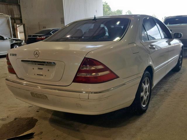 WDBNG75J01A179520 - 2001 MERCEDES-BENZ S 500 WHITE photo 4