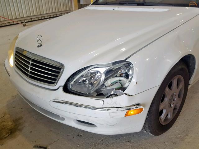 WDBNG75J01A179520 - 2001 MERCEDES-BENZ S 500 WHITE photo 9