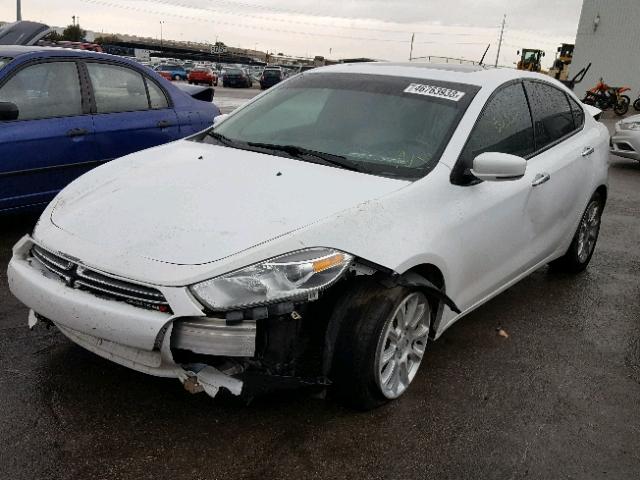 1C3CDFCB5FD201206 - 2015 DODGE DART LIMIT WHITE photo 2