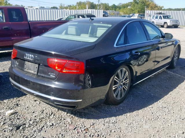 WAUA2AFD3DN010803 - 2013 AUDI A8 QUATTRO BLACK photo 4