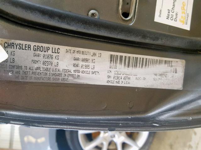 1C3CDFBA8DD267688 - 2013 DODGE DART SXT GRAY photo 10