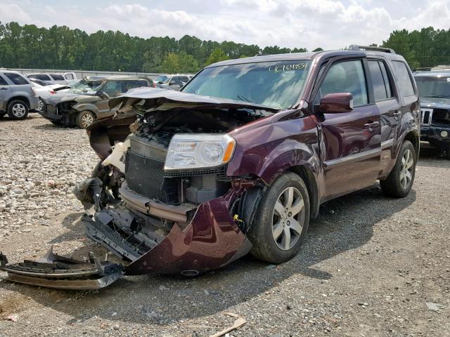 5FNYF3H99EB021797 - 2014 HONDA PILOT TOUR BURGUNDY photo 2