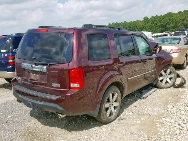 5FNYF3H99EB021797 - 2014 HONDA PILOT TOUR BURGUNDY photo 4