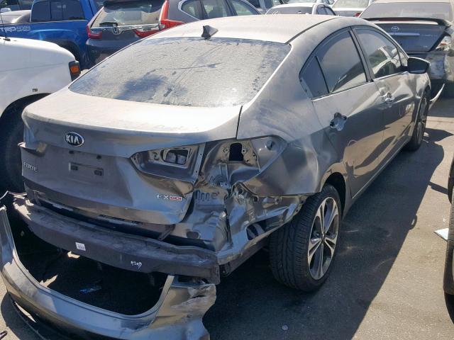 KNAFX4A88F5347604 - 2015 KIA FORTE EX GRAY photo 4