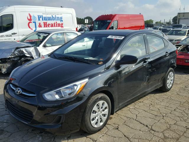 KMHCT4AE0GU048800 - 2016 HYUNDAI ACCENT SE BLACK photo 2