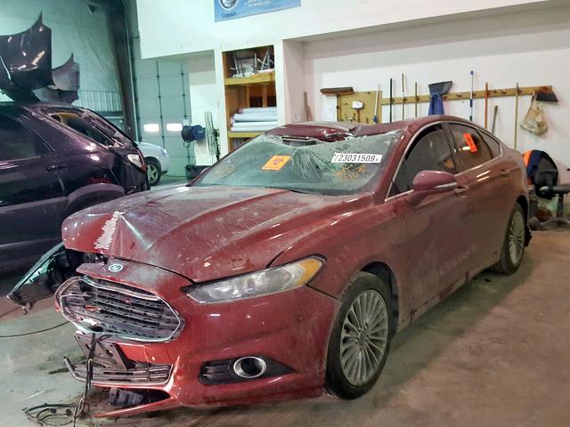 3FA6P0K95FR194105 - 2015 FORD FUSION TIT RED photo 2