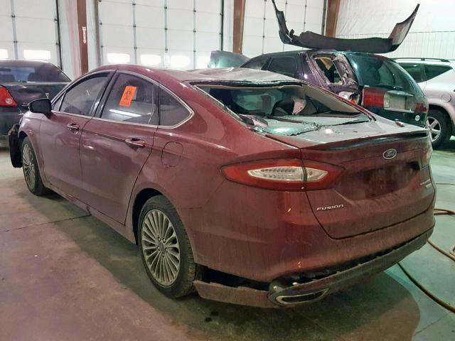 3FA6P0K95FR194105 - 2015 FORD FUSION TIT RED photo 3