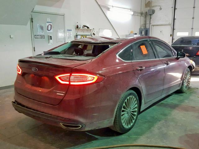 3FA6P0K95FR194105 - 2015 FORD FUSION TIT RED photo 4