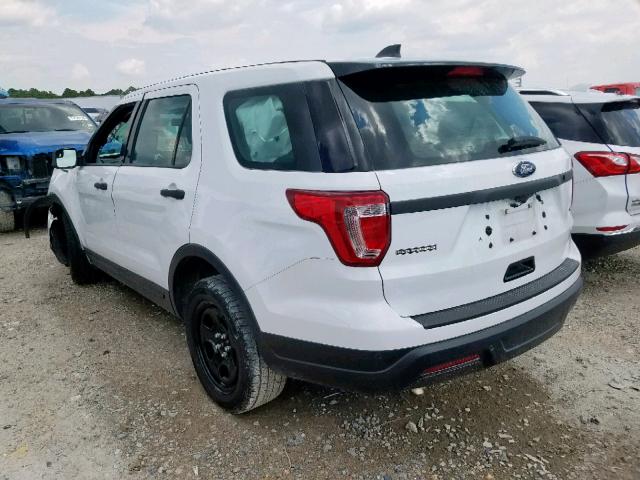 1FM5K8AR1JGB67905 - 2018 FORD EXPLORER P WHITE photo 3