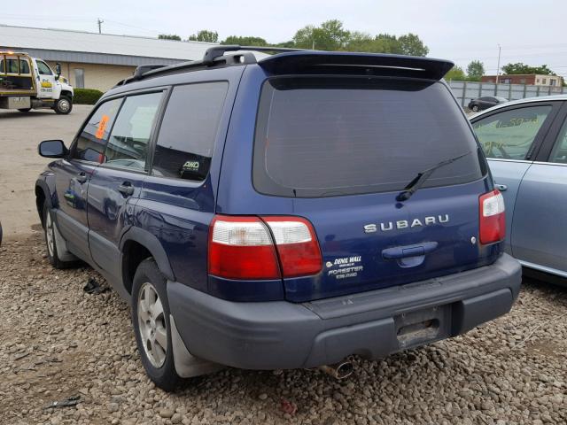 JF1SF63522H730987 - 2002 SUBARU FORESTER L BLUE photo 3