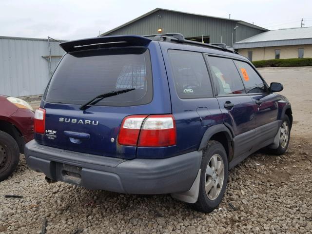 JF1SF63522H730987 - 2002 SUBARU FORESTER L BLUE photo 4