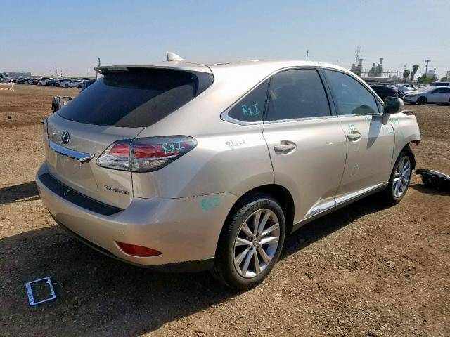 2T2ZB1BA6FC002858 - 2015 LEXUS RX 450H TAN photo 4