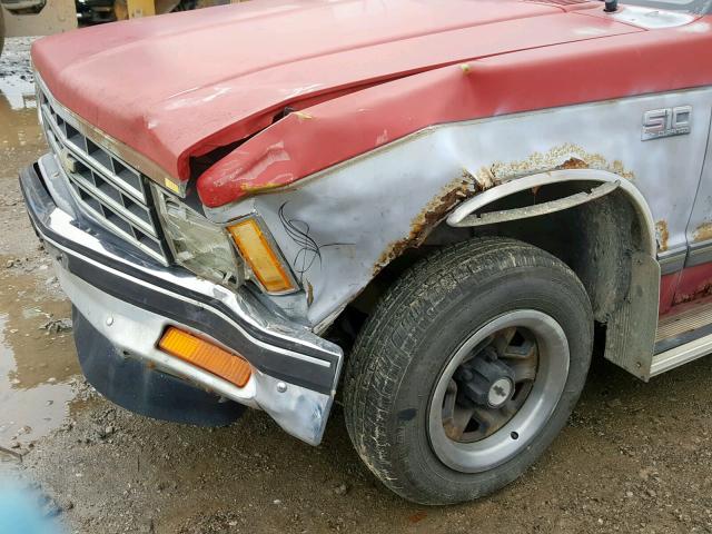 1CCBS143552153302 - 1985 CHEVROLET S TRUCK S1 RED photo 9