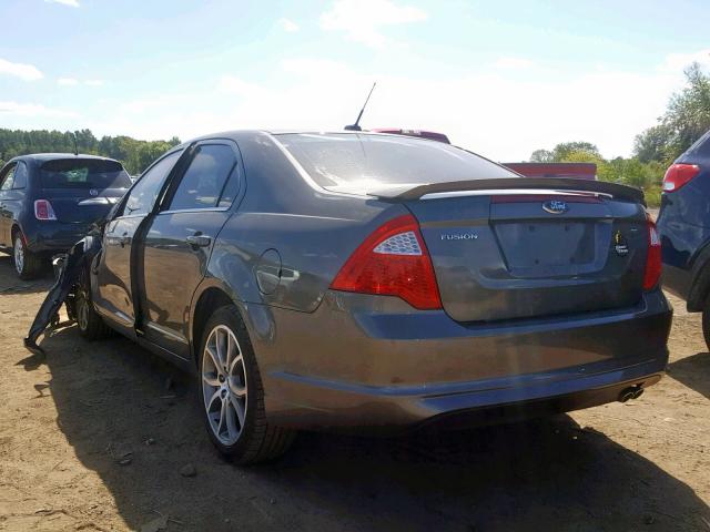 3FAHP0HA7BR250453 - 2011 FORD FUSION SE GRAY photo 3