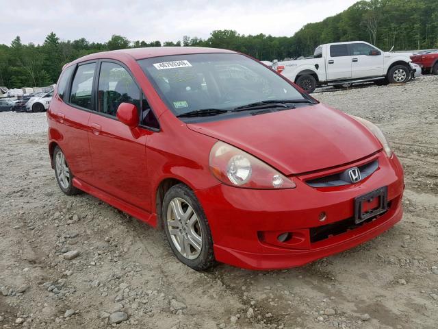 JHMGD37608S064522 - 2008 HONDA FIT SPORT RED photo 1