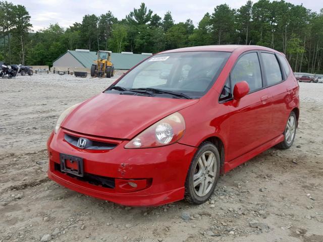 JHMGD37608S064522 - 2008 HONDA FIT SPORT RED photo 2