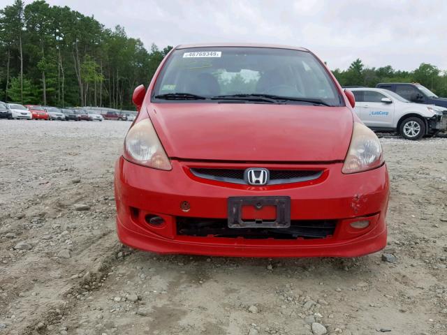 JHMGD37608S064522 - 2008 HONDA FIT SPORT RED photo 9