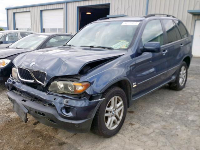 5UXFA13536LY28604 - 2006 BMW X5 3.0I BLUE photo 2