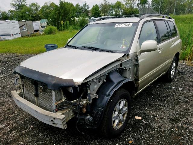 JTEHF21A220094241 - 2002 TOYOTA HIGHLANDER BEIGE photo 2