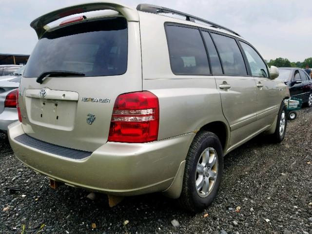 JTEHF21A220094241 - 2002 TOYOTA HIGHLANDER BEIGE photo 4