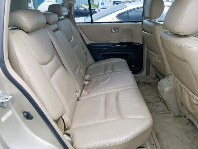 JTEHF21A220094241 - 2002 TOYOTA HIGHLANDER BEIGE photo 6