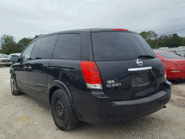 5N1BV28U28N115822 - 2008 NISSAN QUEST S BLACK photo 3