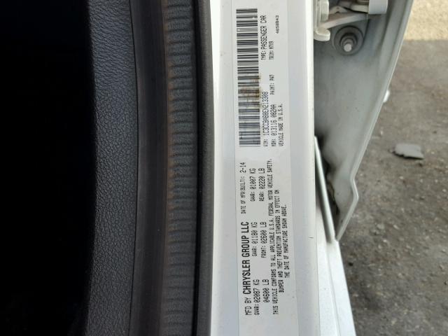 1C3CCBAB8EN213308 - 2014 CHRYSLER 200 LX WHITE photo 10