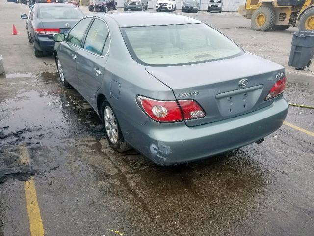 JTHBA30G145046657 - 2004 LEXUS ES 330 GREEN photo 3