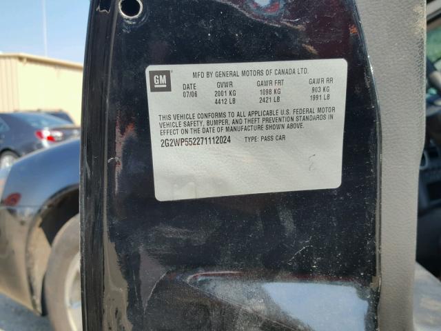 2G2WP552271112024 - 2007 PONTIAC GRAND PRIX BLACK photo 10