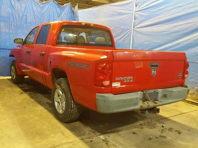 1D7HW28P37S259584 - 2007 DODGE DAKOTA QUA RED photo 3