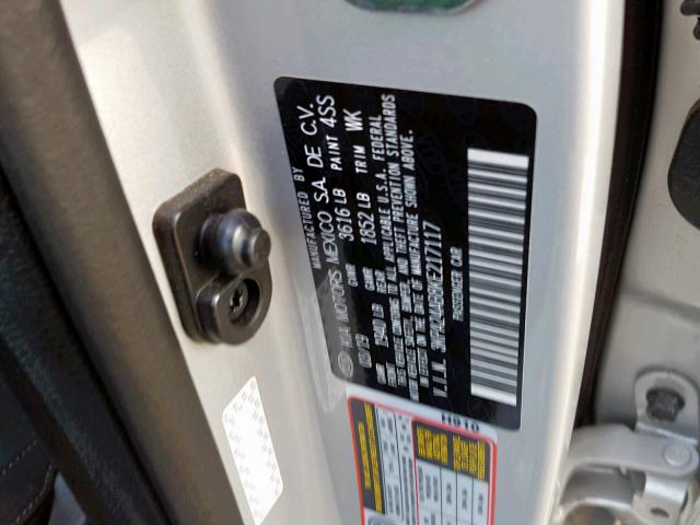 3KPA24AB8KE217117 - 2019 KIA RIO S SILVER photo 10