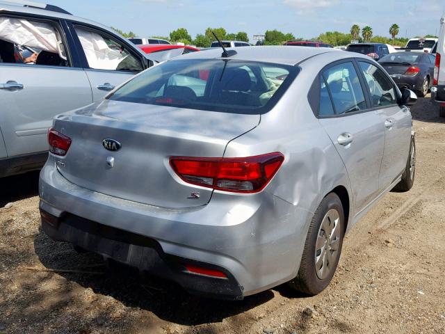 3KPA24AB8KE217117 - 2019 KIA RIO S SILVER photo 4