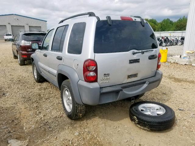 1J4GL48K95W553098 - 2005 JEEP LIBERTY SP SILVER photo 3