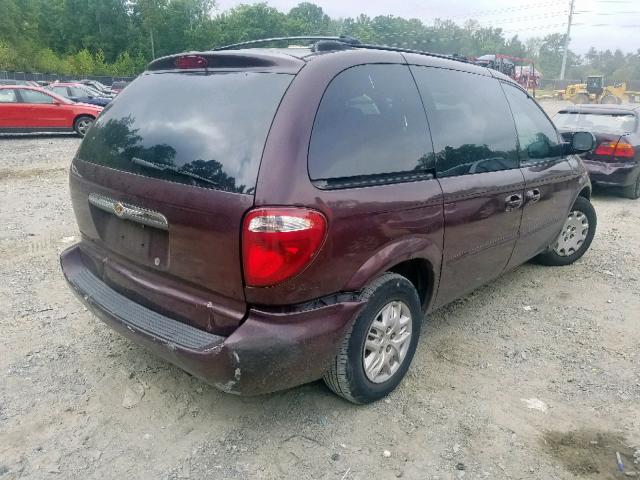 1C4GP45R44B549106 - 2004 CHRYSLER TOWN & COU MAROON photo 4