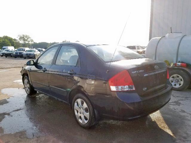 KNAFE221295595721 - 2009 KIA SPECTRA EX BLACK photo 3