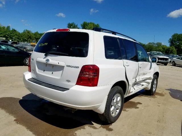 JTEHD21A320017884 - 2002 TOYOTA HIGHLANDER WHITE photo 4