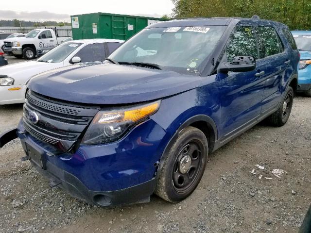 1FM5K8AR9EGC27225 - 2014 FORD EXPLORER P BLUE photo 2