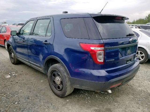 1FM5K8AR9EGC27225 - 2014 FORD EXPLORER P BLUE photo 3