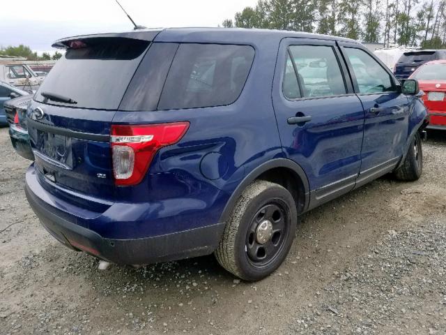 1FM5K8AR9EGC27225 - 2014 FORD EXPLORER P BLUE photo 4