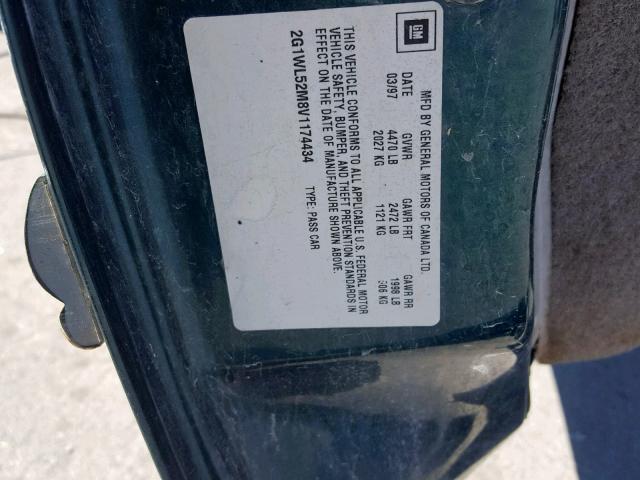 2G1WL52M8V1174434 - 1997 CHEVROLET LUMINA BAS 绿色 照片 10