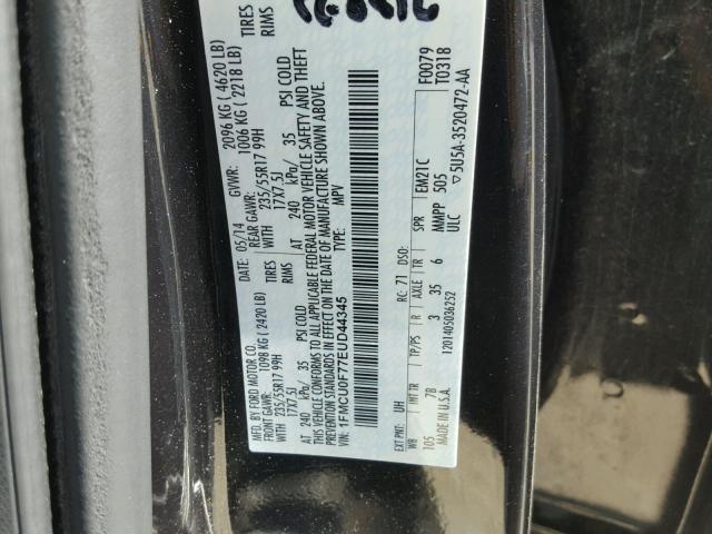 1FMCU0F77EUD44345 - 2014 FORD ESCAPE S BLACK photo 10