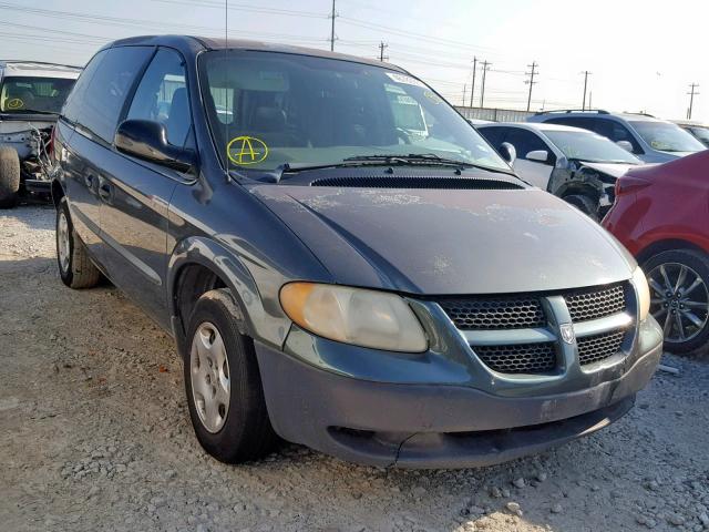 1B4GP25352B647927 - 2002 DODGE CARAVAN SE GREEN photo 1