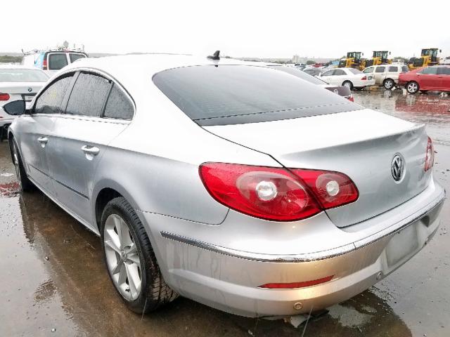 WVWHL7AN8AE502269 - 2010 VOLKSWAGEN CC LUXURY SILVER photo 3