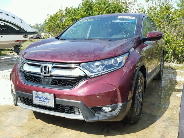 2HKRW1H89HH500386 - 2017 HONDA CR-V EXL MAROON photo 2