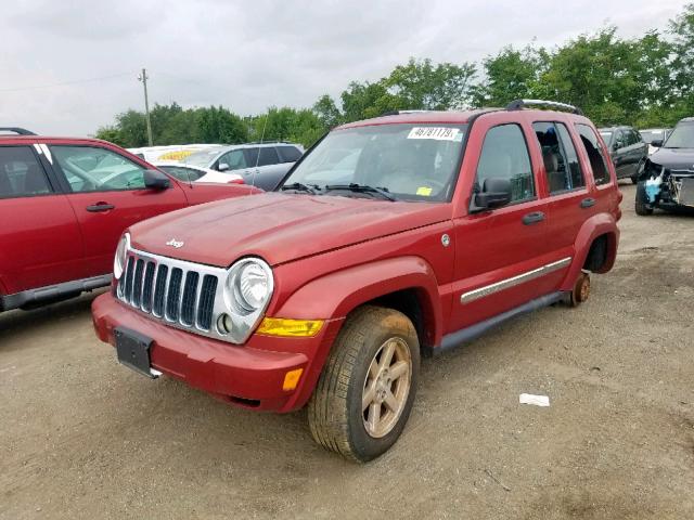 1J8GL58K76W192881 - 2006 JEEP LIBERTY LI RED photo 2