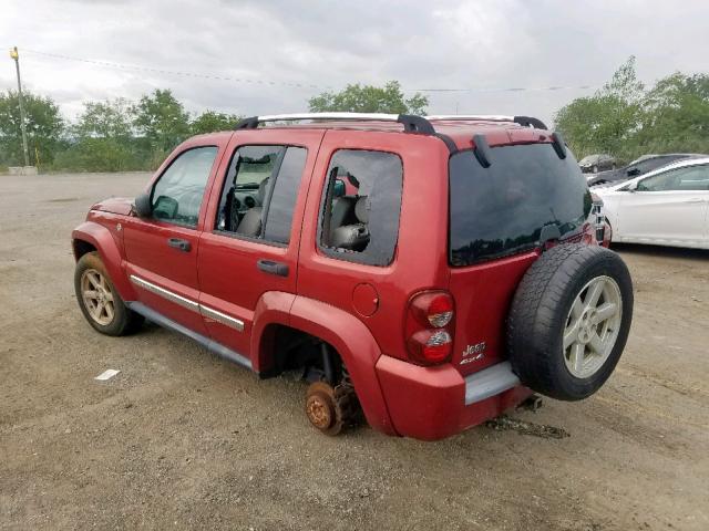 1J8GL58K76W192881 - 2006 JEEP LIBERTY LI RED photo 3